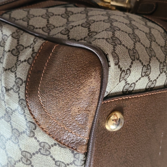 GUCCI suitcase oversized large travel satchel vintage, GG logo RARE original key - Picture 6 of 14